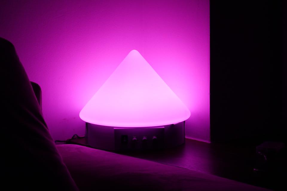 First prototype. Conical part reused from a ceiling light.